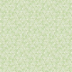 Doodle Spirals - Sewing Swatches Green on White