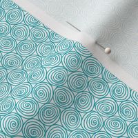 Doodle Spirals - Sewing Swatches Turquoise on White