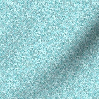 Doodle Spirals - Sewing Swatches Turquoise on White