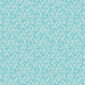 Doodle Spirals - Sewing Swatches Turquoise on White