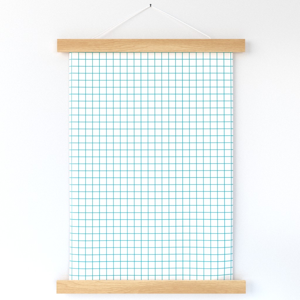 Sewing Swatches Grid - Turquoise on White