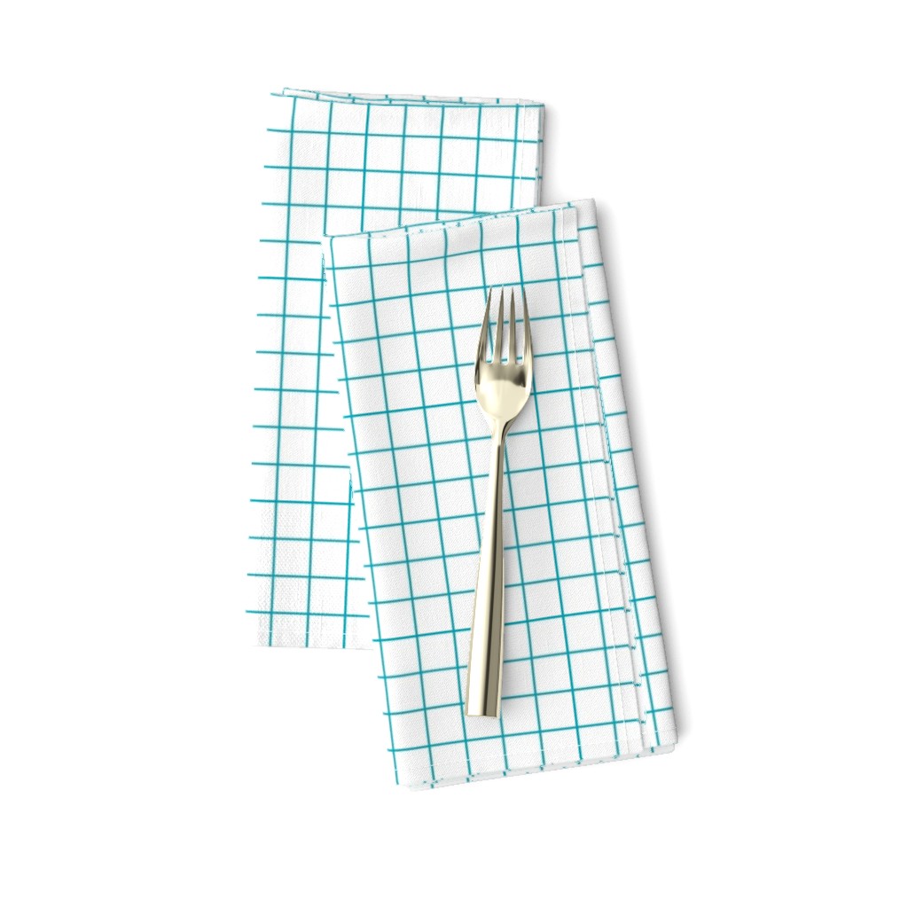 Sewing Swatches Grid - Turquoise on White