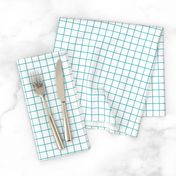 Sewing Swatches Grid - Turquoise on White