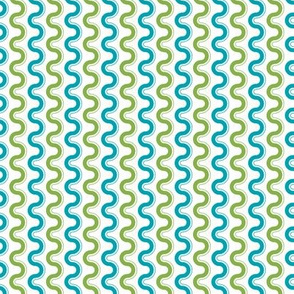 Groovy Wave - Sewing Swatches (Green and Turquoise)