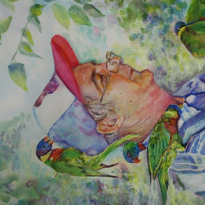 Meditation - an Original Watercolor Painting - Ready to Frame
