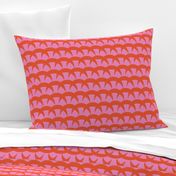 Geometric retro butterfly wings in pink and red