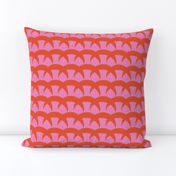 Geometric retro butterfly wings in pink and red