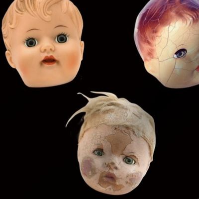 Decapitated Doll Heads - medium black
