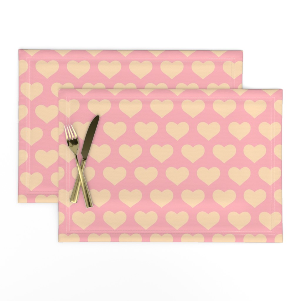 Classic Heart Pattern in Pastel Orange & Pink Colors