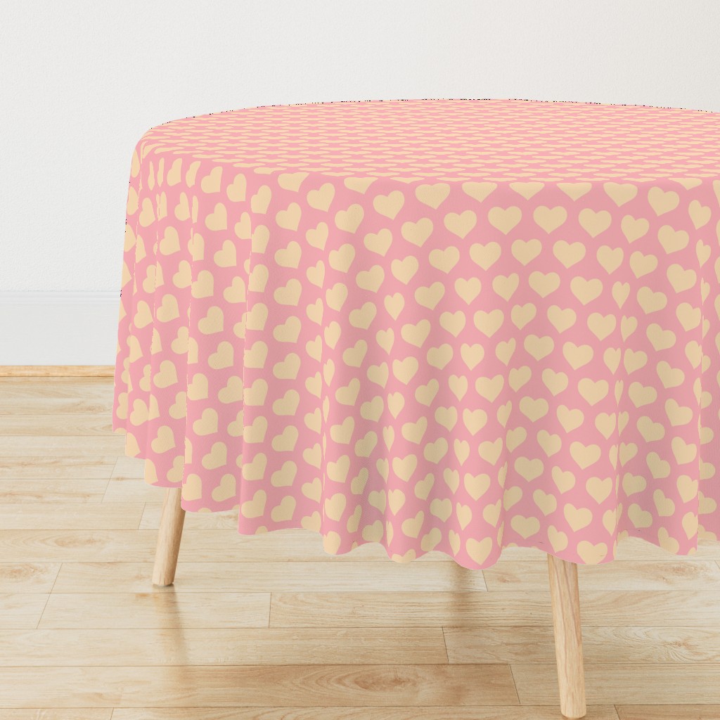 Classic Heart Pattern in Pastel Orange & Pink Colors