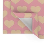 Classic Heart Pattern in Pastel Orange & Pink Colors