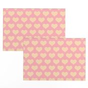 Classic Heart Pattern in Pastel Orange & Pink Colors