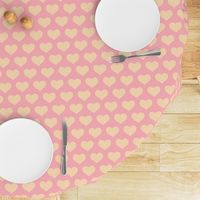 Classic Heart Pattern in Pastel Orange & Pink Colors