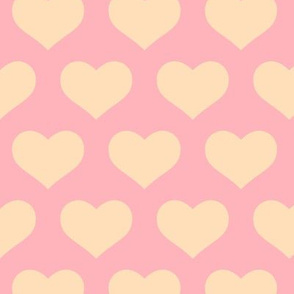 Classic Heart Pattern in Pastel Orange & Pink Colors