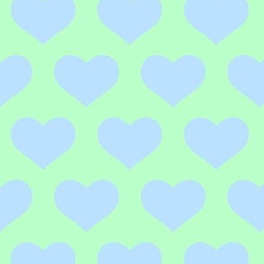 Classic Heart Pattern in Pastel Blue & Green Colors