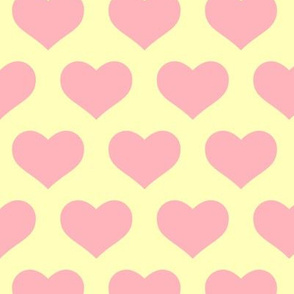 Classic Heart Pattern in Pastel Pink & Yellow Colors