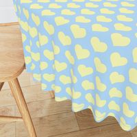 Classic Heart Pattern in Pastel Yellow & Blue Colors