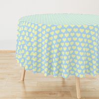 Classic Heart Pattern in Pastel Yellow & Blue Colors