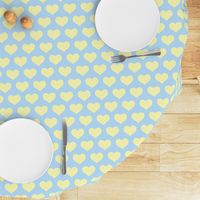 Classic Heart Pattern in Pastel Yellow & Blue Colors