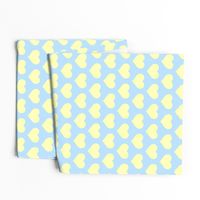 Classic Heart Pattern in Pastel Yellow & Blue Colors