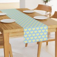 Classic Heart Pattern in Pastel Yellow & Blue Colors