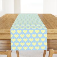 Classic Heart Pattern in Pastel Yellow & Blue Colors