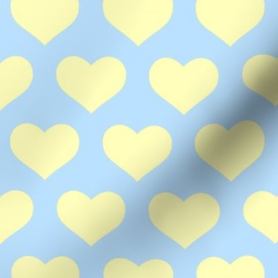 Classic Heart Pattern in Pastel Yellow & Blue Colors