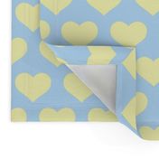 Classic Heart Pattern in Pastel Yellow & Blue Colors