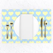 Classic Heart Pattern in Pastel Yellow & Blue Colors