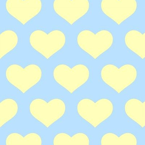 Classic Heart Pattern in Pastel Yellow & Blue Colors