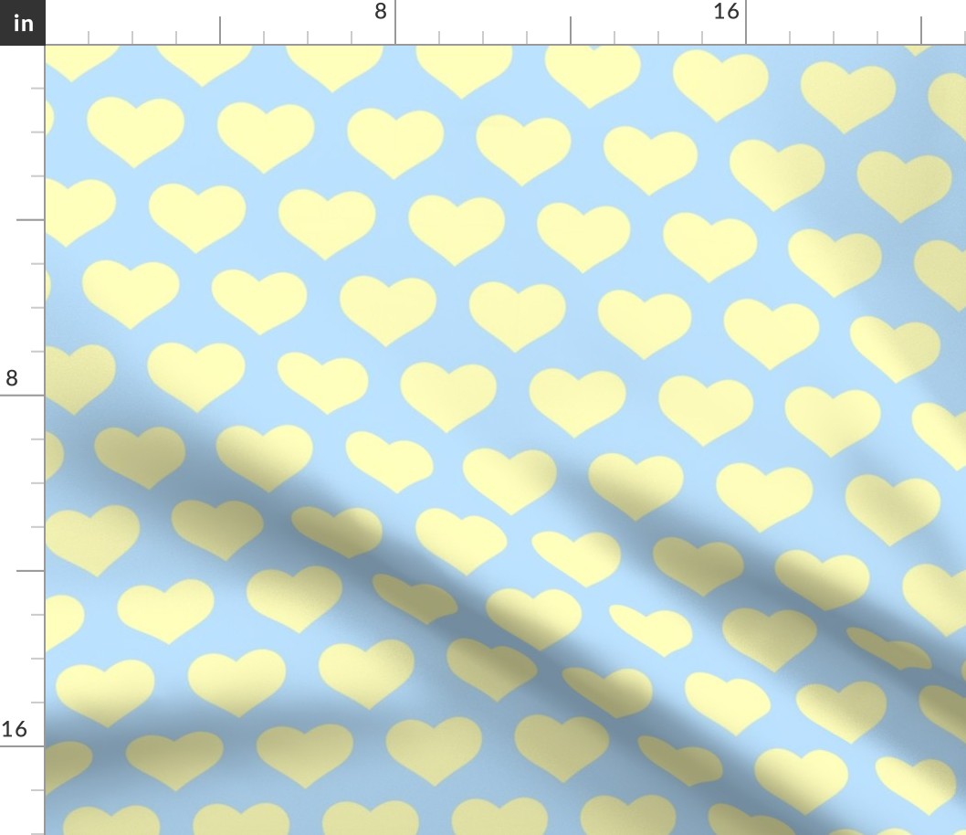 Classic Heart Pattern in Pastel Yellow & Blue Colors