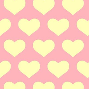 Classic Heart Pattern in Pastel Yellow & Pink Colors