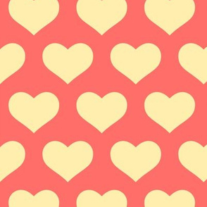 Classic Heart Pattern in Yellow & Red Colors