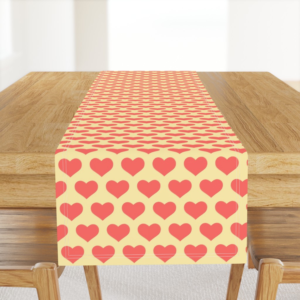 Classic Heart Pattern in Pastel Red & Yellow Colors