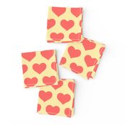 Classic Heart Pattern in Pastel Red & Yellow Colors