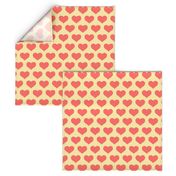 Classic Heart Pattern in Pastel Red & Yellow Colors