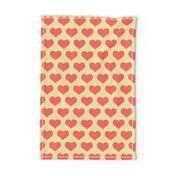 Classic Heart Pattern in Pastel Red & Yellow Colors