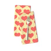 Classic Heart Pattern in Pastel Red & Yellow Colors