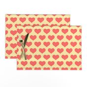 Classic Heart Pattern in Pastel Red & Yellow Colors