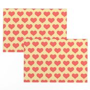 Classic Heart Pattern in Pastel Red & Yellow Colors