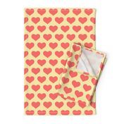 Classic Heart Pattern in Pastel Red & Yellow Colors