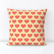 Classic Heart Pattern in Pastel Red & Yellow Colors