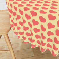 Classic Heart Pattern in Pastel Red & Yellow Colors