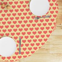 Classic Heart Pattern in Pastel Red & Yellow Colors