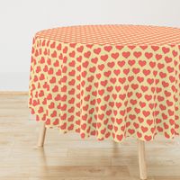 Classic Heart Pattern in Pastel Red & Yellow Colors