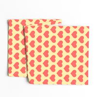 Classic Heart Pattern in Pastel Red & Yellow Colors