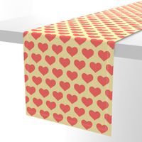 Classic Heart Pattern in Pastel Red & Yellow Colors