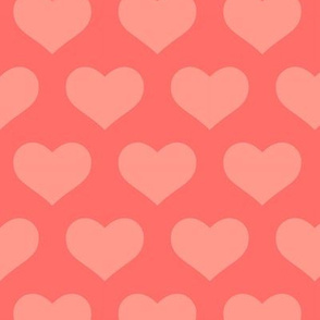 Classic Heart Pattern in Warm Pink Colors