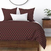 Classic Heart Pattern in Chocolate Brown & Red Colors
