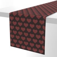 Classic Heart Pattern in Chocolate Brown & Red Colors